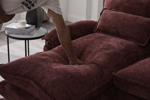 English Elm United We Win 106" U-Shape Sectional Sofa - Comfy Chenille Couch With Usb Ports, Storage Ottoman & Pillows W1568S00235-GIGA