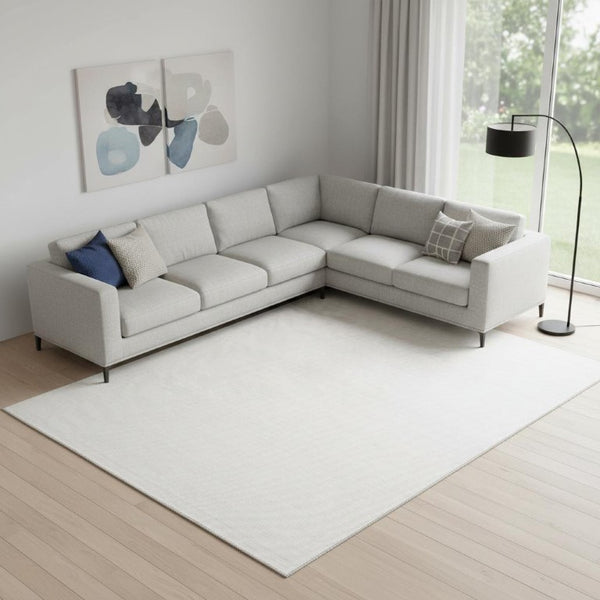 Abstract Washable Area Rug Low Pile Power Loomed Neutral Decor for Living Rooms