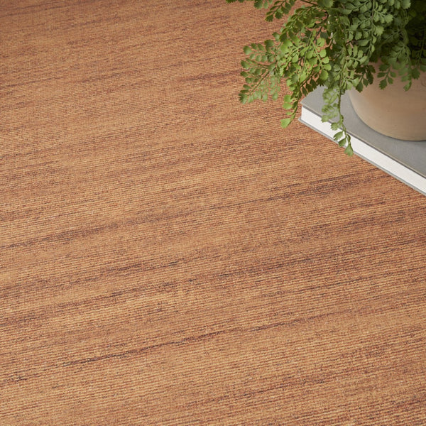 Homeroots 9' Copper Abstract Washable Area Rug - Stylish Modern Design To Enhance Your Home Décor Elegantly 9' X 12' Polyester Blend 552529