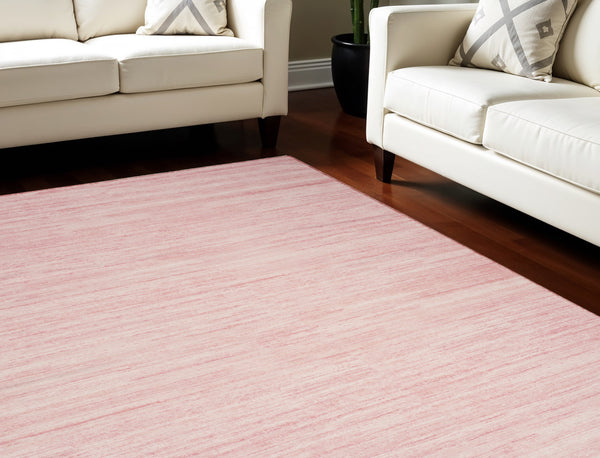 Homeroots 9' Stunning Pink Abstract Washable Area Rug – Elevate Your Space With Modern Style And Comfort 9' X 12' Polyester Blend 552530
