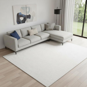 Abstract Washable Area Rug Low Pile Power Loomed Neutral Decor for Living Rooms