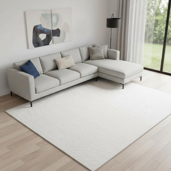 Abstract Washable Area Rug Low Pile Power Loomed Neutral Decor for Living Rooms
