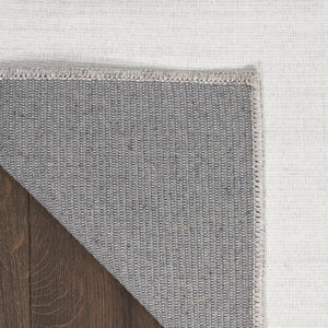 Abstract Washable Area Rug Low Pile Power Loomed Neutral Decor for Living Rooms