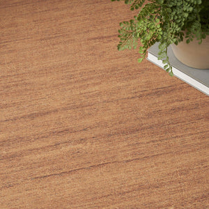 HomeRoots 9' Copper Abstract Area Rug - Modern Washable Design for Effortless Style in Any Living Space 6' X 9' 552554