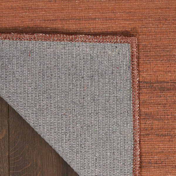 HomeRoots 9' Brick Red Abstract Area Rug - Modern, Machine-Washable Design Perfect for High-Traffic Areas 6' X 9' 552556