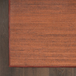 HomeRoots 9' Brick Red Abstract Area Rug - Modern, Machine-Washable Design Perfect for High-Traffic Areas 6' X 9' 552556