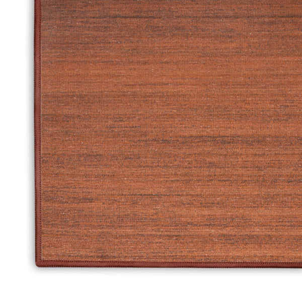 HomeRoots 9' Brick Red Abstract Area Rug - Modern, Machine-Washable Design Perfect for High-Traffic Areas 6' X 9' 552556