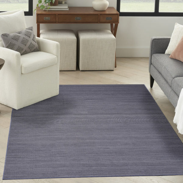 Homeroots 9' Navy Blue Abstract Washable Area Rug - Stylish, Modern Design To Enhance Your Home Décor & Comfort 5' X 7' Polyester Blend 552558