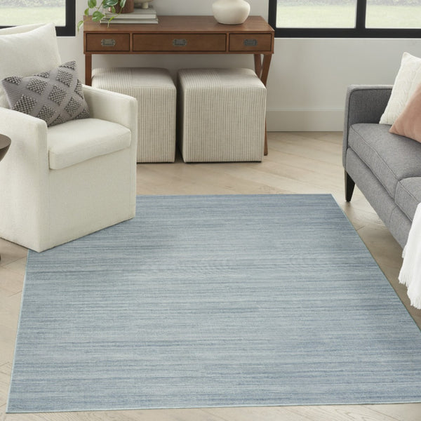 Homeroots 9' Aqua Abstract Washable Area Rug - Modern Comfort For Your Home, Stylish, Noise-reducing Design 5' X 7' Polyester Blend 552559