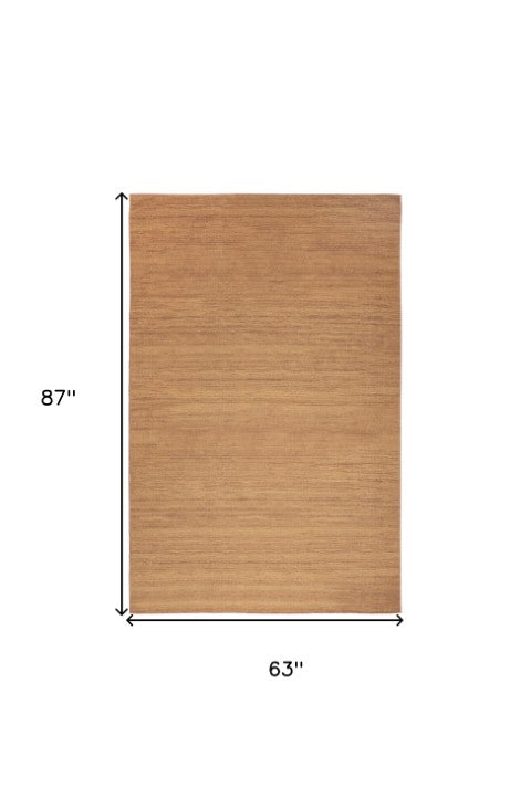 Homeroots 9' Copper Abstract Washable Area Rug - Stylish Modern Design To Enhance Your Home Décor Elegantly 5' X 7' Polyester Blend 552564