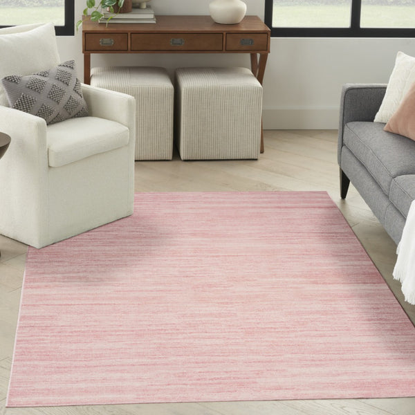 Homeroots 9' Stunning Pink Abstract Washable Area Rug – Elevate Your Space With Modern Style And Comfort 5' X 7' Polyester Blend 552565
