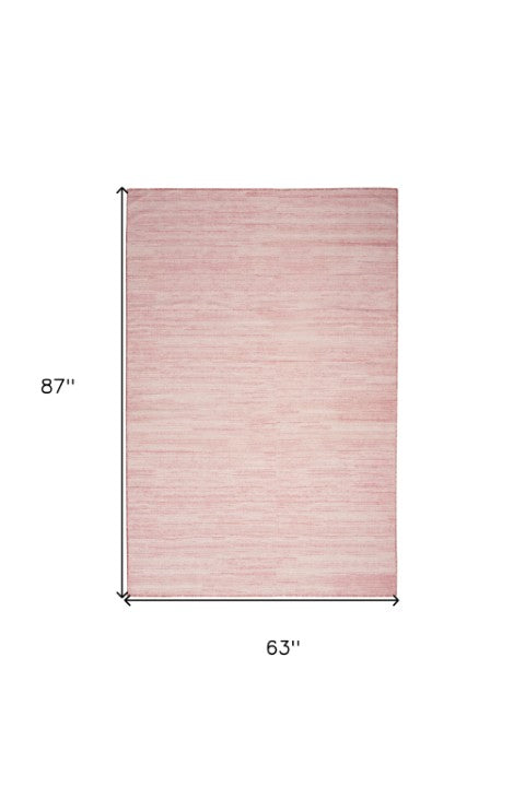 Homeroots 9' Stunning Pink Abstract Washable Area Rug – Elevate Your Space With Modern Style And Comfort 5' X 7' Polyester Blend 552565