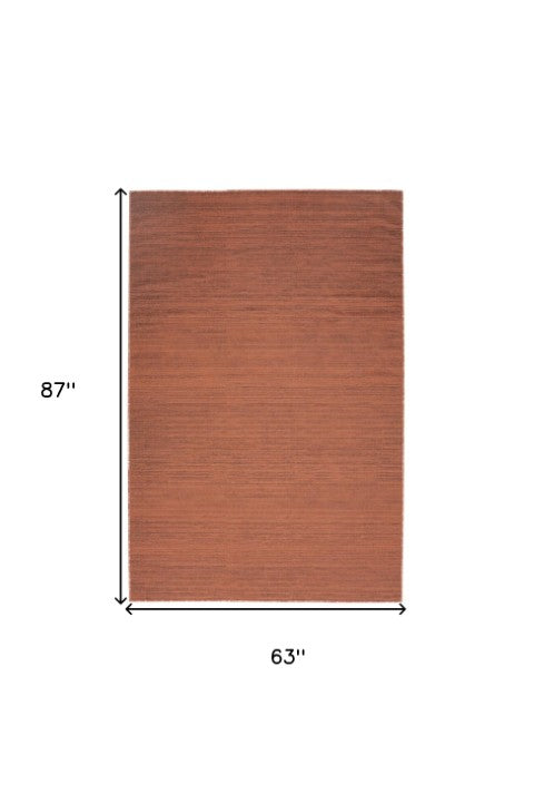 Homeroots 9' Brick Red Abstract Washable Area Rug – Stylish, Modern Design To Enhance Any Room's Warmth! 5' X 7' Polyester Blend 552566