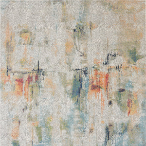 Homeroots 8' X 10' Ivory Blue And Gray Abstract Non Skid Area Rug  Polypropylene 552579