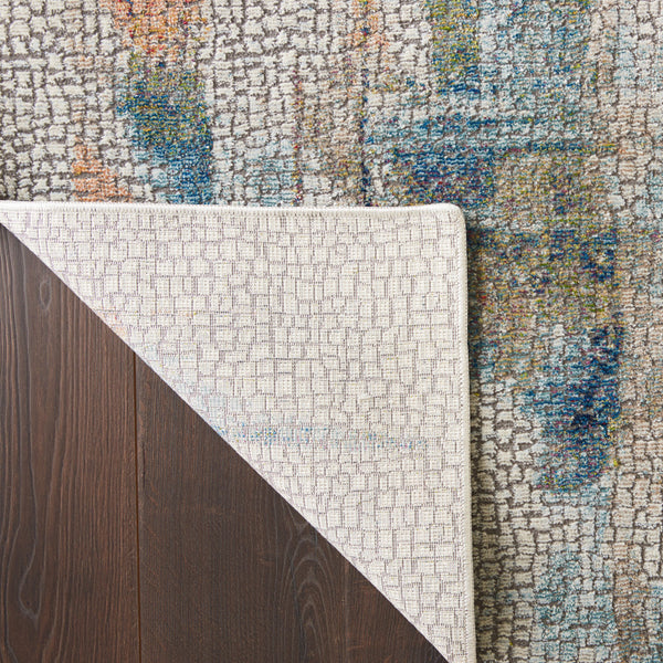 Homeroots 5' X 8' Ivory Blue And Gray Abstract Non Skid Area Rug  Polypropylene 552580