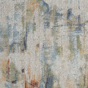 Homeroots 5' X 8' Ivory Blue And Gray Abstract Non Skid Area Rug  Polypropylene 552580