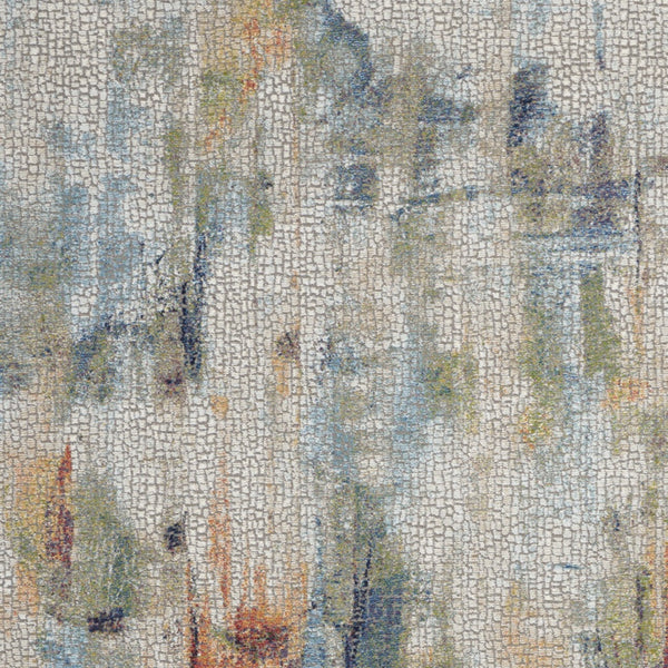 Homeroots 5' X 8' Ivory Blue And Gray Abstract Non Skid Area Rug  Polypropylene 552580