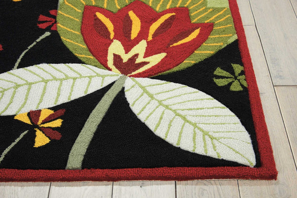 HomeRoots 8' Hand Carved Floral Area Rug - Stunning Black and Orange Design for Stylish, Durable Home Décor 8' X 11' 552584