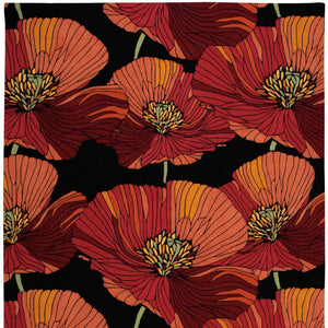 Homeroots 8' X 11' Black And Orange Floral Hand Hooked Area Rug  Polyester 552585