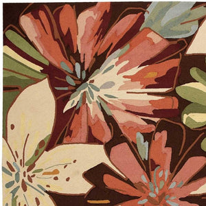 HomeRoots 8' Hand-Carved Botanical Leaves Area Rug - Elegant Tan & Dark Brown Design for Any Home Décor 8' X 11' 552589