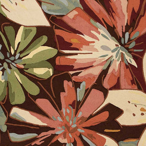 Homeroots 8' X 11' Tan And Dark Brown Botanical Leaves Hand Carved Handmade Area Rug  Polyester 552589