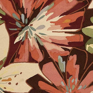 HomeRoots 8' Hand-Carved Botanical Leaves Area Rug - Elegant Tan & Dark Brown Design for Any Home Décor 8' X 11' 552589