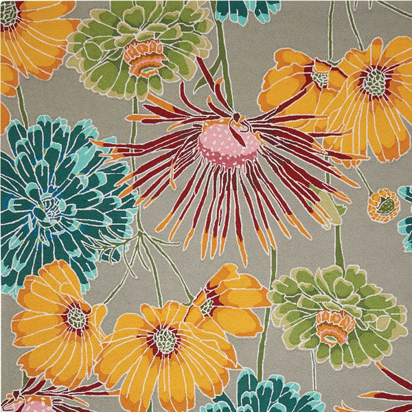 Homeroots 8' X 11' Gray Red And Yellow Floral Hand Carved Handmade Area Rug  Polyester 552594