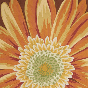 Homeroots 8' X 11' Brown Orange And Yellow Floral Hand Carved Handmade Area Rug  Polyester 552595