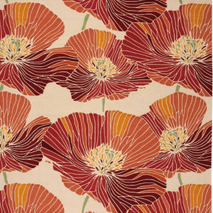 HomeRoots 8' Hand-Hooked Floral Area Rug in Ivory and Sunset – Durable, Stain-Resistant, and Stylish Decor Piece 8' X 11' 552596