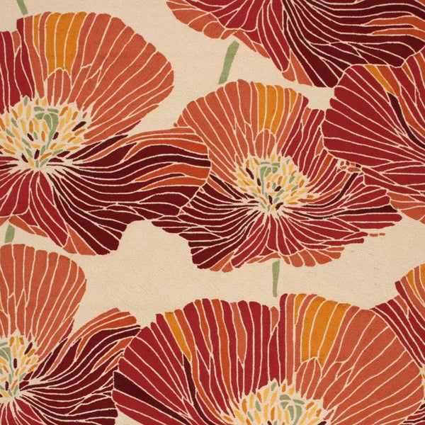 Homeroots 8' X 11' Ivory And Sunset Floral Hand Hooked Area Rug  Polyester 552596