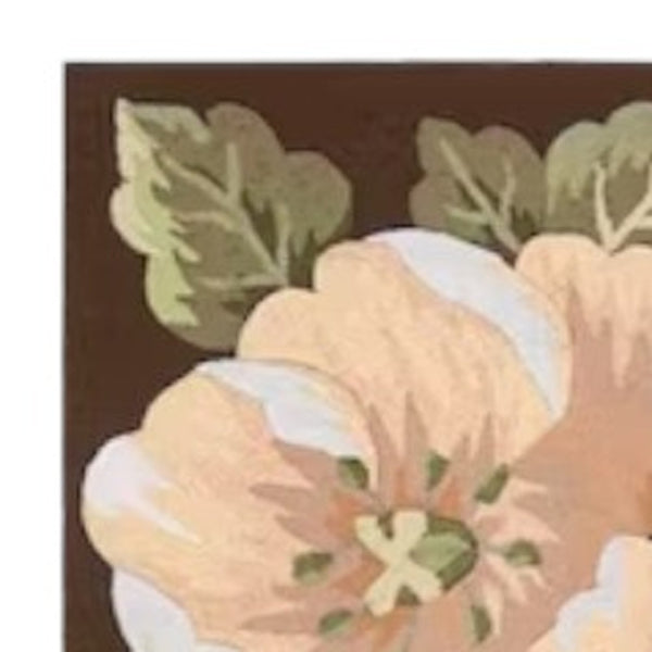 Homeroots 8' Brown And Green Botanical Leaves Hand Hooked Runner Rug  Polyester 552601