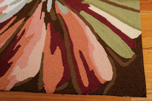 Homeroots 8' Tan And Dark Brown Botanical Leaves Hand Carved Handmade Runner Rug  Polyester 552602