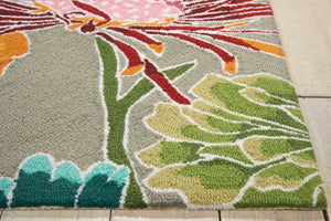 HomeRoots 8' Hand-Carved Gray and Orange Botanical Leaf Runner Rug - Unique, Durable, Stain-Resistant Design 552606