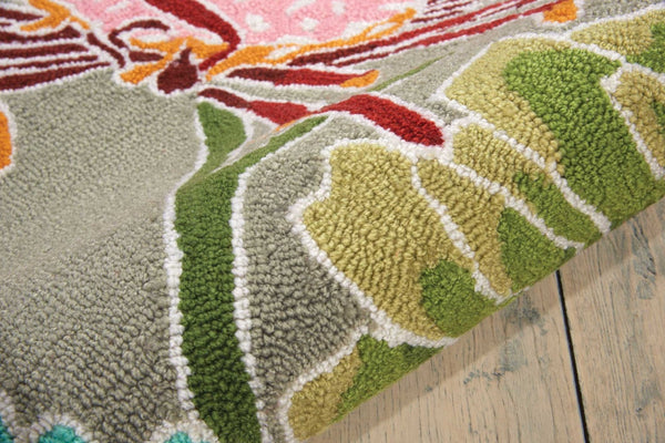 HomeRoots 8' Hand-Carved Gray and Orange Botanical Leaf Runner Rug - Unique, Durable, Stain-Resistant Design 552606