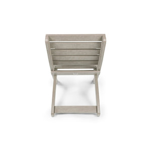 English Elm Grandcourt Recycled Hdpe Outdoor Folding Chair with Marine Grade Hardware for Patio Use Sand B2745P409675