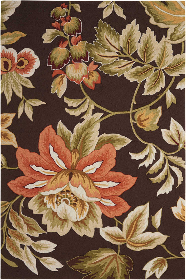 Homeroots 5' X 8' Brown And Orange Botanical Leaves Hand Carved Handmade Area Rug  Polyester 552618