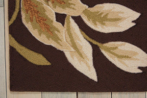 Homeroots 5' X 8' Brown And Orange Botanical Leaves Hand Carved Handmade Area Rug  Polyester 552618