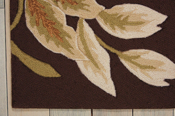 Homeroots 5' X 8' Brown And Orange Botanical Leaves Hand Carved Handmade Area Rug  Polyester 552618