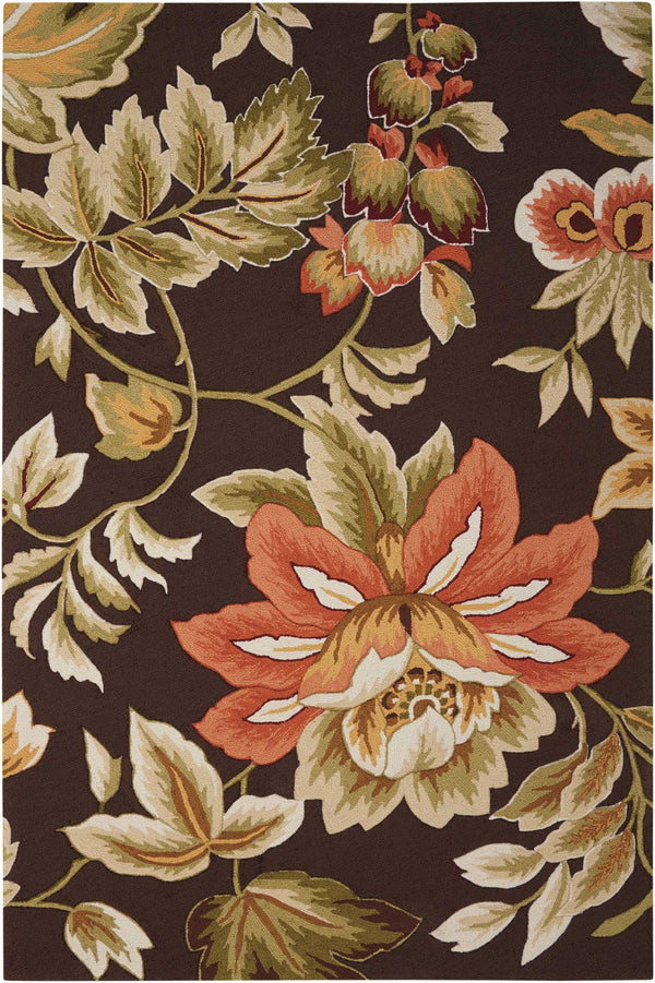 Homeroots 5' X 8' Brown And Orange Botanical Leaves Hand Carved Handmade Area Rug  Polyester 552618