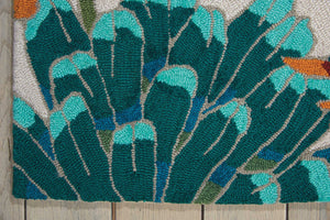 Homeroots 5' X 8' Ivory Red And Orange Floral Hand Carved Handmade Area Rug  Polyester 552622