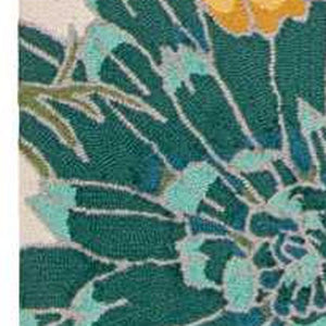 Homeroots 5' X 8' Ivory Red And Orange Floral Hand Carved Handmade Area Rug  Polyester 552622