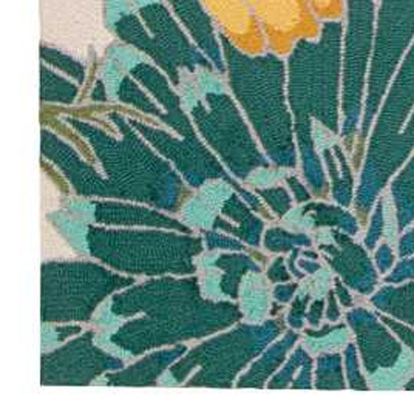 Homeroots 5' X 8' Ivory Red And Orange Floral Hand Carved Handmade Area Rug  Polyester 552622