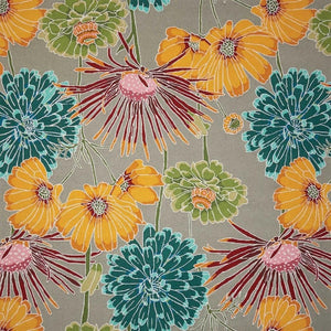 HomeRoots 8' Hand-Carved Floral Area Rug in Gray with Red and Yellow Accents – Durable, Handmade, Unique Design 5' X 8' 552624