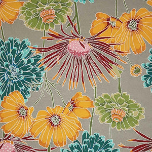 HomeRoots 8' Hand-Carved Floral Area Rug in Gray with Red and Yellow Accents – Durable, Handmade, Unique Design 5' X 8' 552624