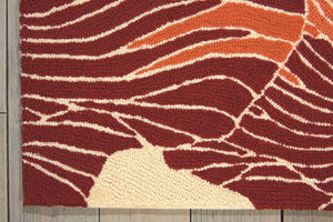 Homeroots 5' X 8' Ivory And Sunset Floral Hand Hooked Area Rug  Polyester 552626