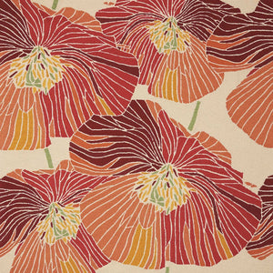 Homeroots 5' X 8' Ivory And Sunset Floral Hand Hooked Area Rug  Polyester 552626