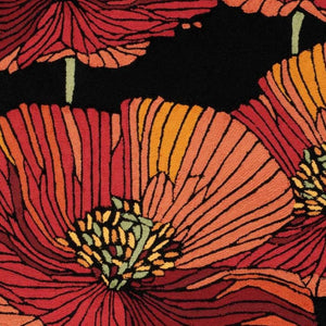 HomeRoots 4' Hand-Hooked Black and Red Floral Area Rug – Timeless Charm, Durable Design for Any Room 4' X 6' 552630