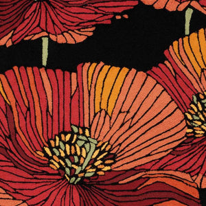 Homeroots 4' X 6' Black And Red Floral Hand Hooked Area Rug  Polyester 552630