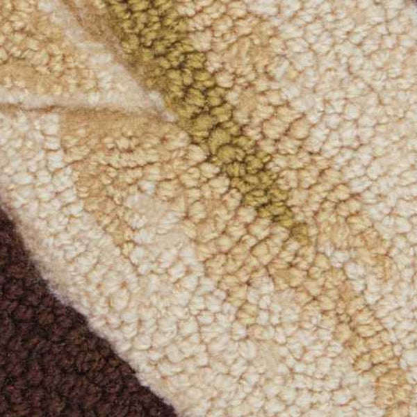 Homeroots 4' X 6' Brown And Orange Botanical Leaves Hand Carved Handmade Area Rug  Polyester 552633