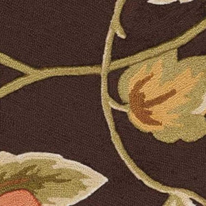 HomeRoots 4' Hand-Carved Botanical Area Rug in Rich Brown and Orange – Stylish, Durable, Stain-Resistant Design 4' X 6' 552633